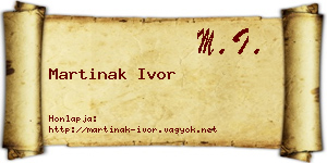 Martinak Ivor névjegykártya
